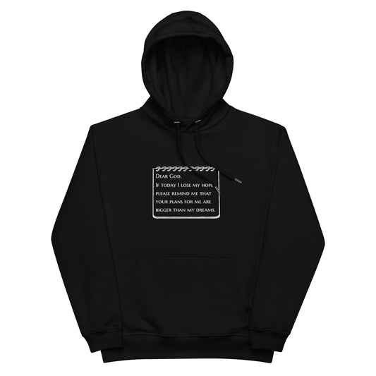 Premium eco hoodie - Dear God (White Font)
