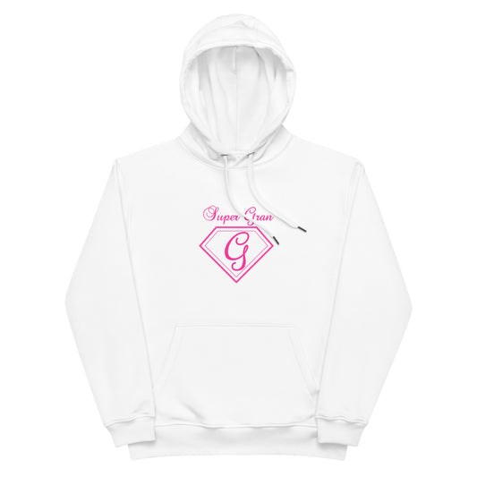 Premium eco hoodie - Super Gran (Pink Font)