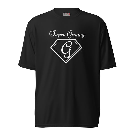 Super Granny unisex performance crew neck t-shirt - White Print