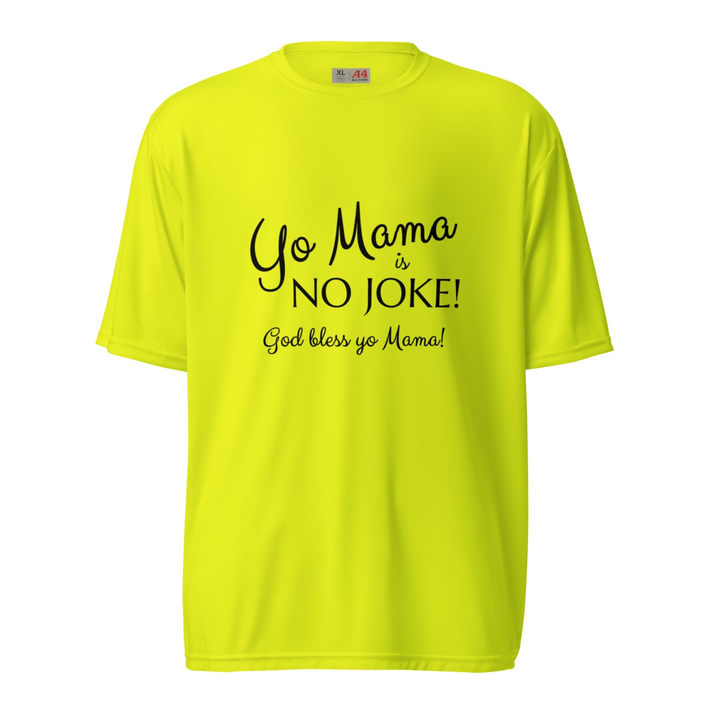 Yo Mama unisex performance crew neck t-shirt - Black Print