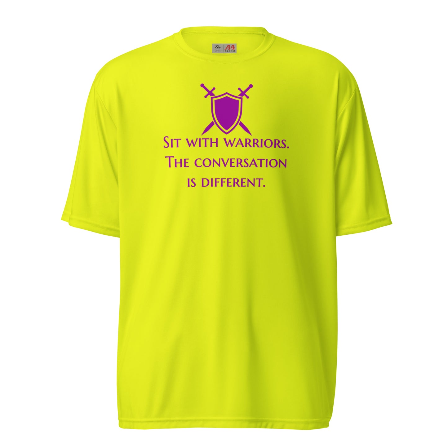 Sit With Warriors unisex performance crew neck t-shirt - Purple Print