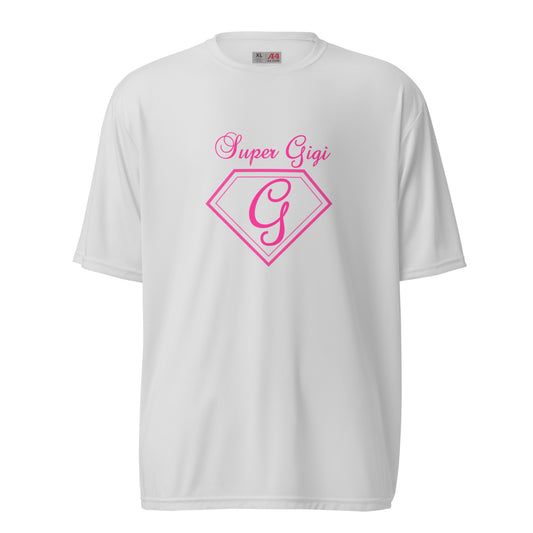 Super Gigi unisex performance crew neck t-shirt - Pink Print