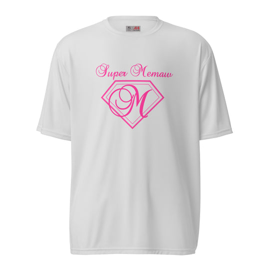Super Memaw unisex performance crew neck t-shirt - Pink Print