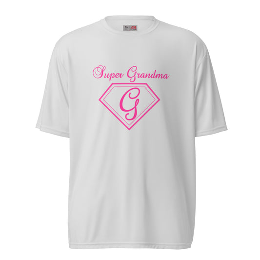 Super Grandma unisex performance crew neck t-shirt - Pink Print