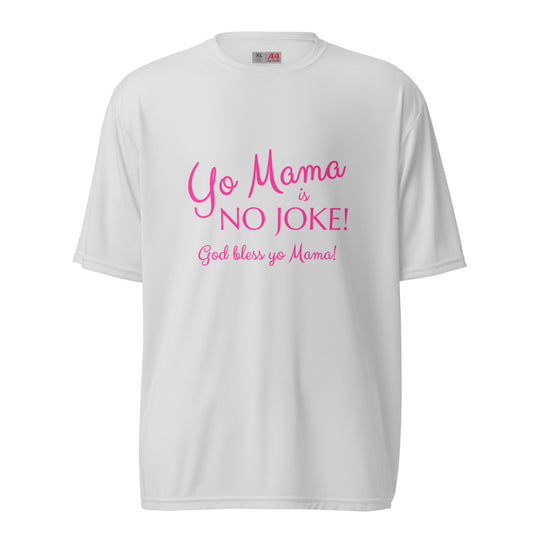 Yo Mama unisex performance crew neck t-shirt - Pink Print
