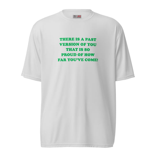 Past Version Unisex performance crew neck t-shirt - Green Print