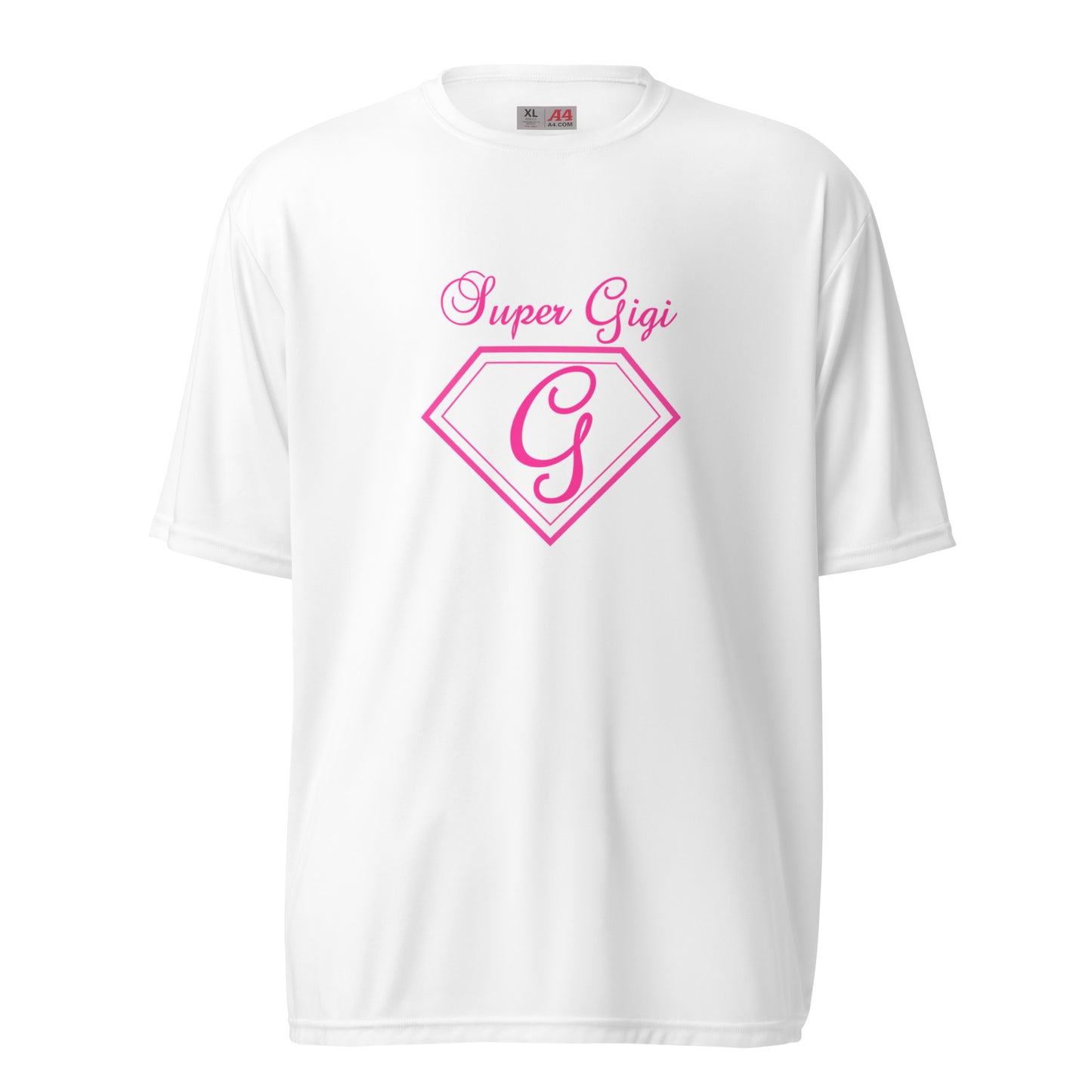 Super Gigi unisex performance crew neck t-shirt - Pink Print