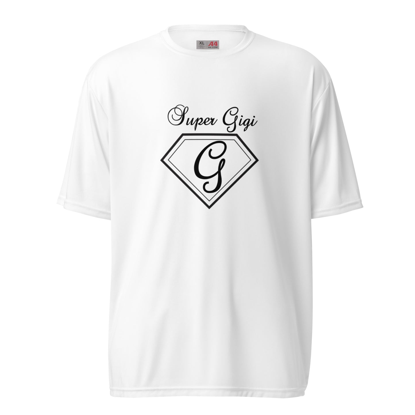 Super Gigi unisex performance crew neck t-shirt - Black Print