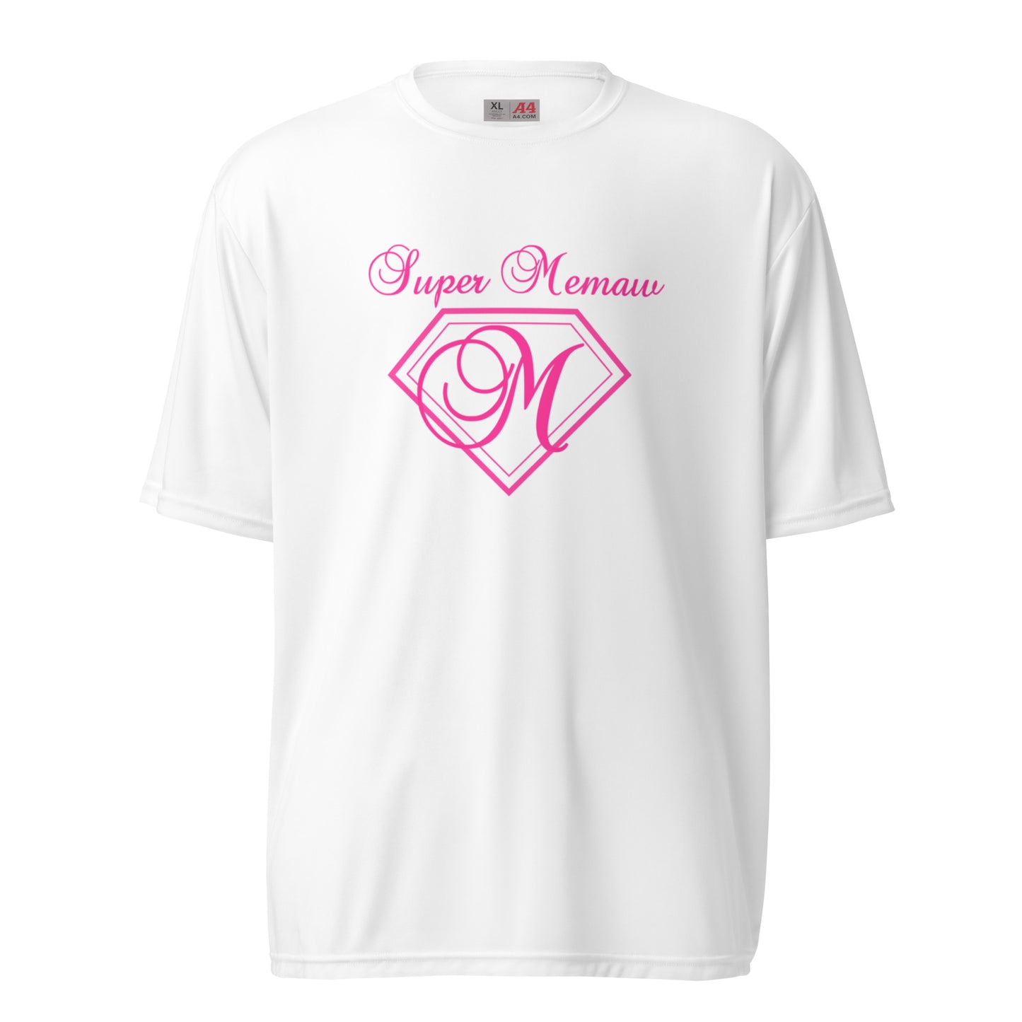 Super Memaw unisex performance crew neck t-shirt - Pink Print