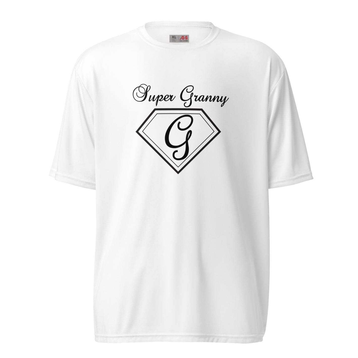 Super Granny unisex performance crew neck t-shirt - Black Print