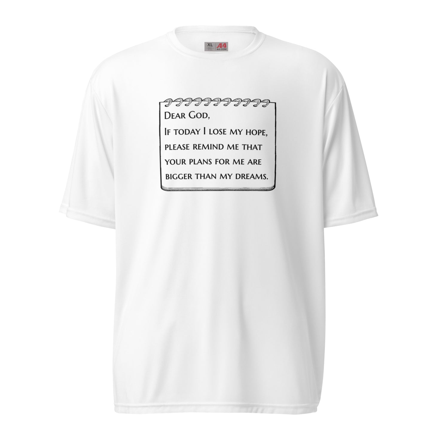 Dear God unisex performance crew neck t-shirt - Black Print