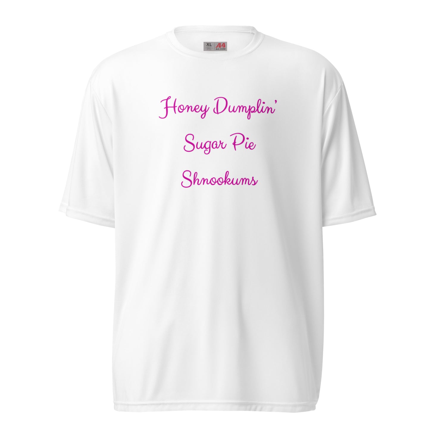 Honey Dumplin Unisex performance crew neck t-shirt - Purple Print