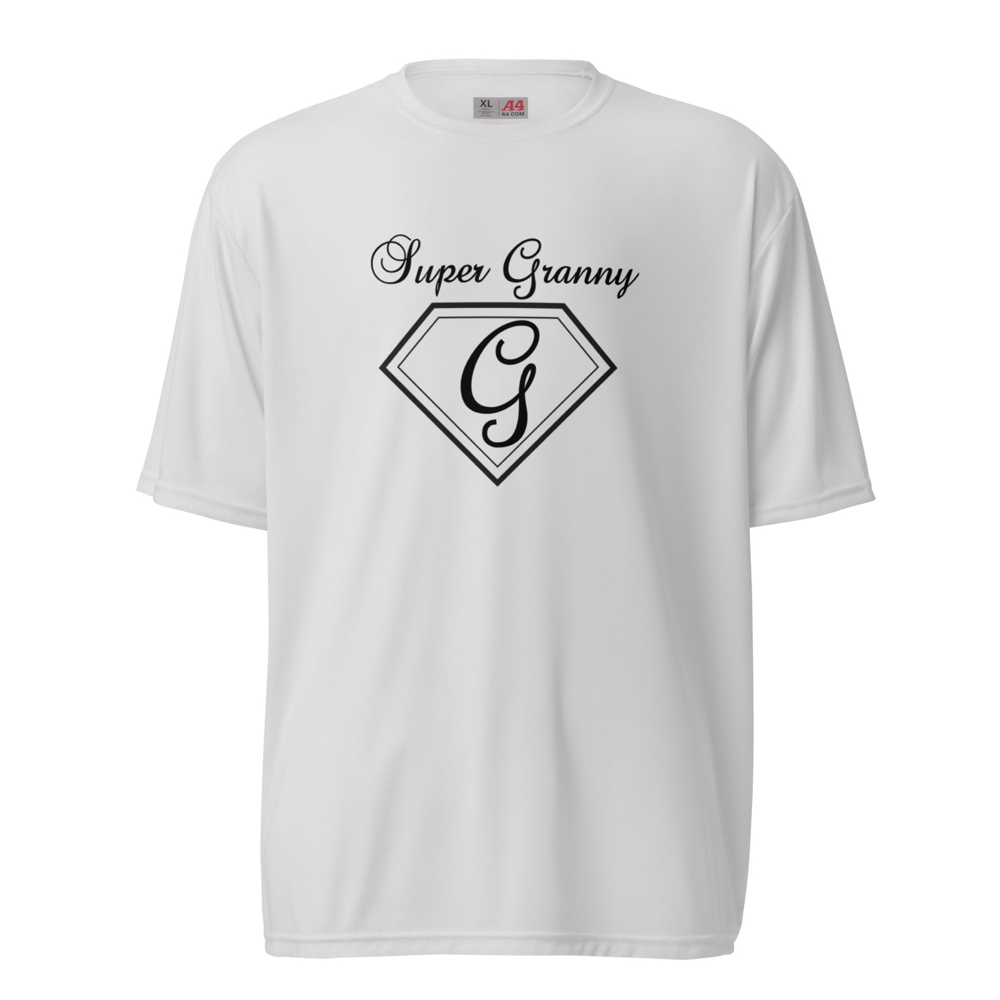Super Granny unisex performance crew neck t-shirt - Black Print