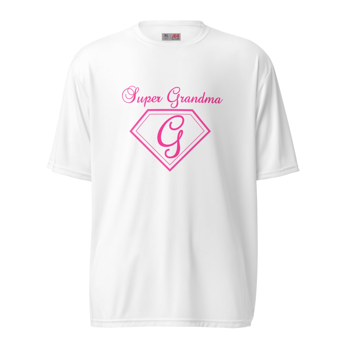 Super Grandma unisex performance crew neck t-shirt - Pink Print
