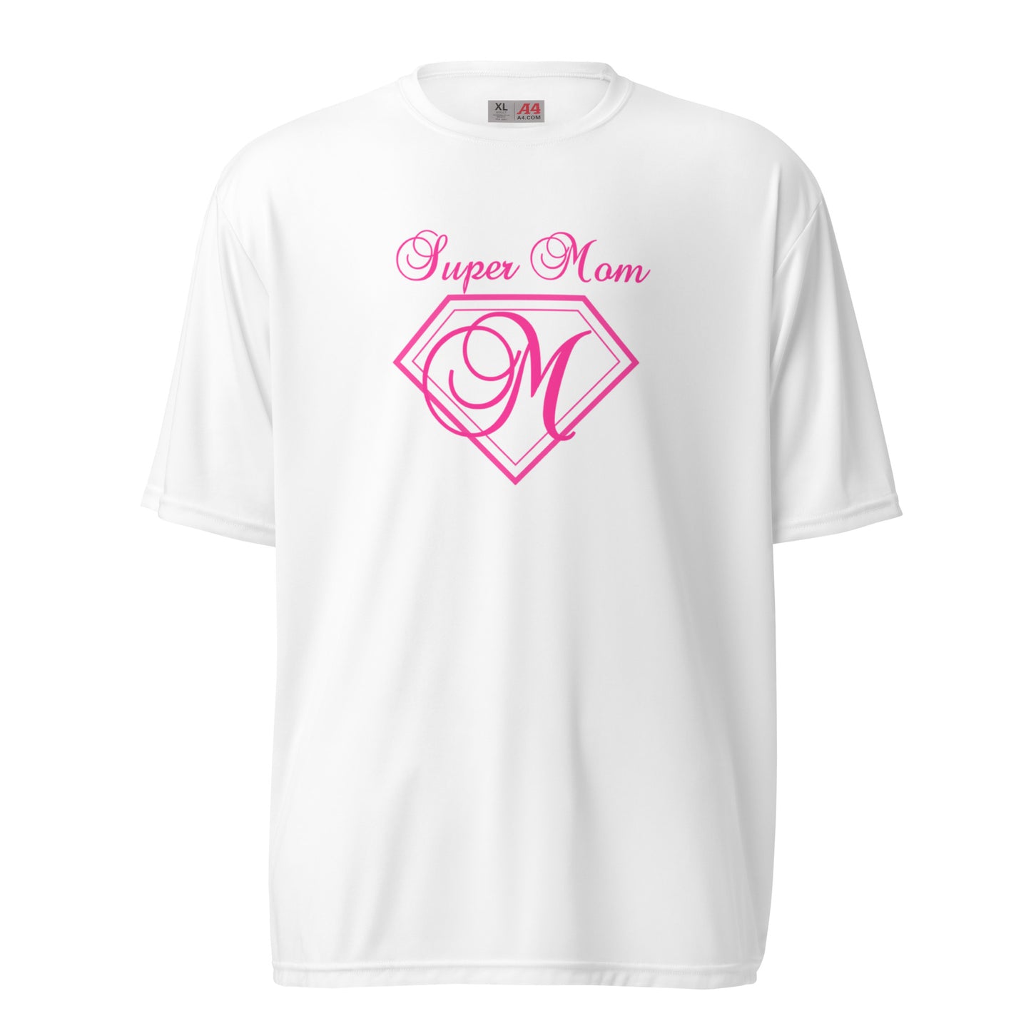 Super Mom unisex performance crew neck t-shirt - Pink Print